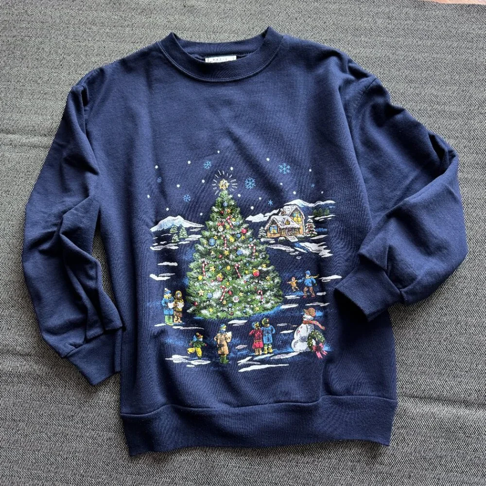 Cute Ugly Xmas Sweater Vintage Basic Editions - Picture 10 of 13